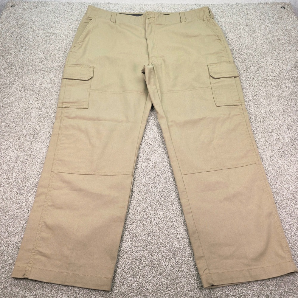Dickies Flex Mens Cargo Pants 42x30 Khaki Tan Straight Leg Work Trousers WP849DS - Picture 1 of 8